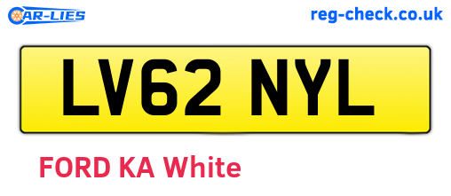 LV62NYL are the vehicle registration plates.