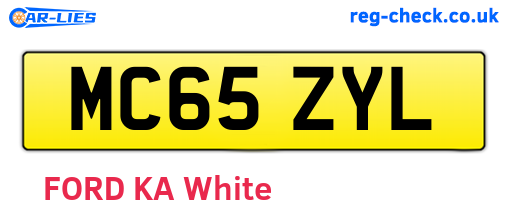 MC65ZYL are the vehicle registration plates.