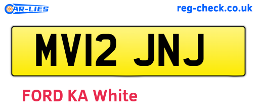 MV12JNJ are the vehicle registration plates.