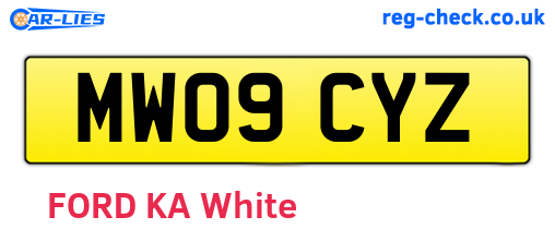 MW09CYZ are the vehicle registration plates.
