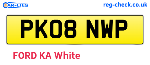 PK08NWP are the vehicle registration plates.