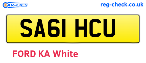 SA61HCU are the vehicle registration plates.