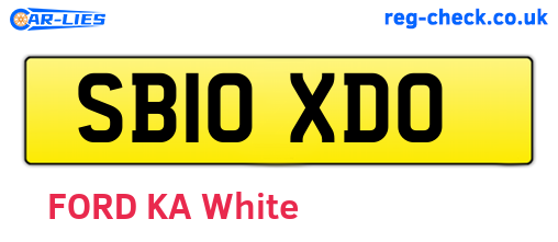 SB10XDO are the vehicle registration plates.