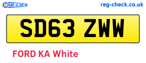 SD63ZWW are the vehicle registration plates.