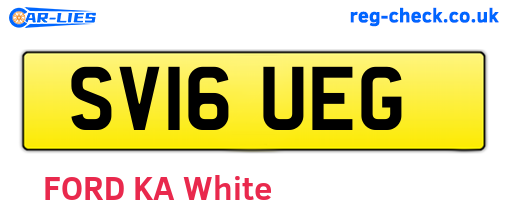 SV16UEG are the vehicle registration plates.