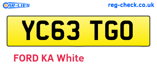 YC63TGO are the vehicle registration plates.