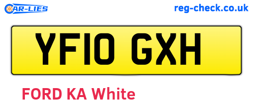YF10GXH are the vehicle registration plates.