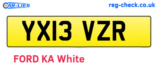 YX13VZR are the vehicle registration plates.