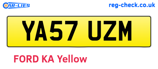 YA57UZM are the vehicle registration plates.