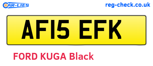 AF15EFK are the vehicle registration plates.
