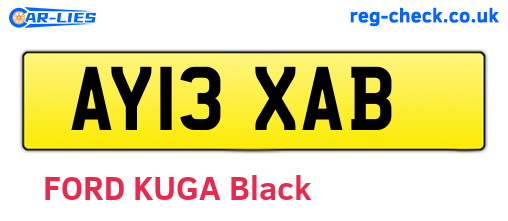 AY13XAB are the vehicle registration plates.