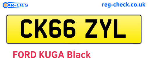 CK66ZYL are the vehicle registration plates.