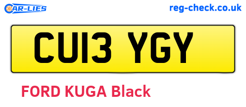 CU13YGY are the vehicle registration plates.
