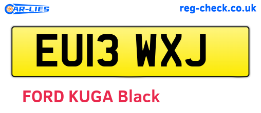 EU13WXJ are the vehicle registration plates.