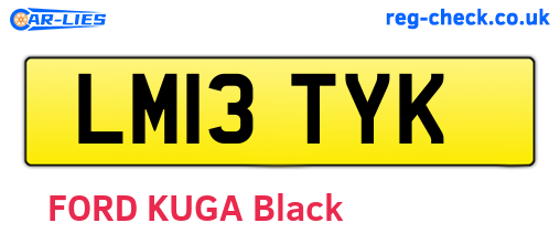 LM13TYK are the vehicle registration plates.