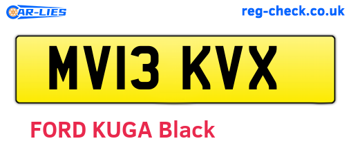 MV13KVX are the vehicle registration plates.