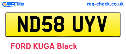 ND58UYV are the vehicle registration plates.