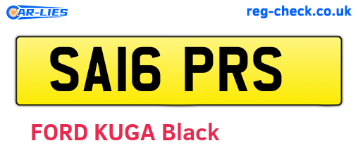 SA16PRS are the vehicle registration plates.