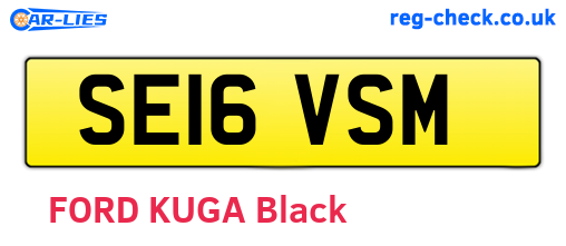 SE16VSM are the vehicle registration plates.