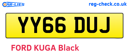 YY66DUJ are the vehicle registration plates.