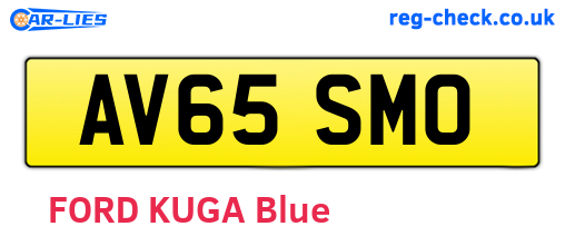 AV65SMO are the vehicle registration plates.