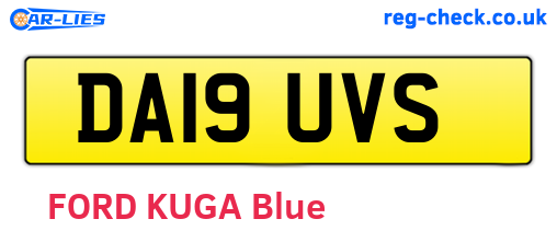 DA19UVS are the vehicle registration plates.