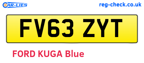 FV63ZYT are the vehicle registration plates.