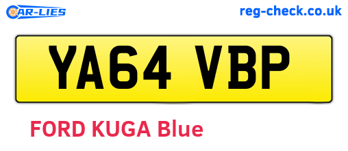 YA64VBP are the vehicle registration plates.
