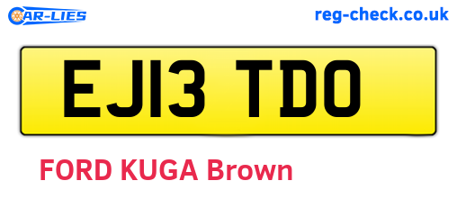 EJ13TDO are the vehicle registration plates.