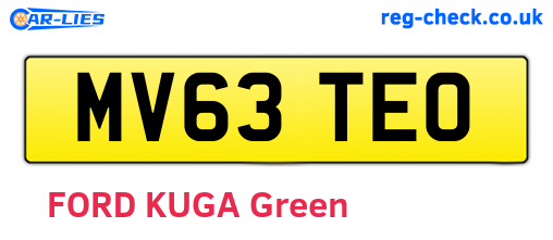MV63TEO are the vehicle registration plates.