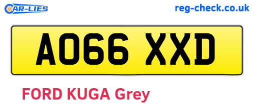 AO66XXD are the vehicle registration plates.
