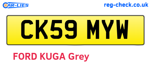 CK59MYW are the vehicle registration plates.