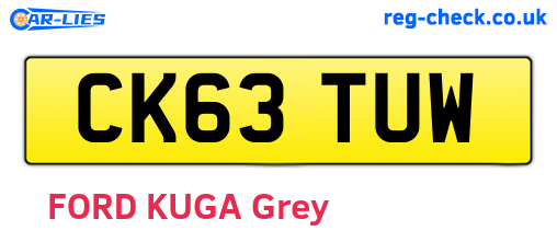 CK63TUW are the vehicle registration plates.