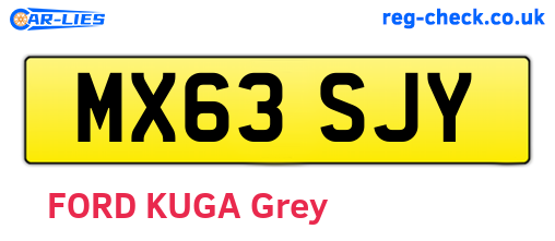 MX63SJY are the vehicle registration plates.