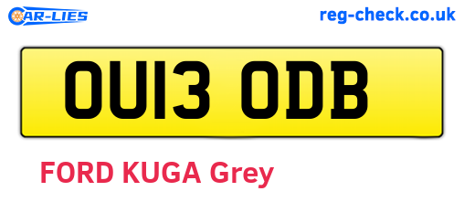 OU13ODB are the vehicle registration plates.