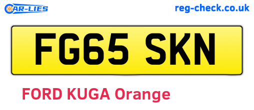 FG65SKN are the vehicle registration plates.