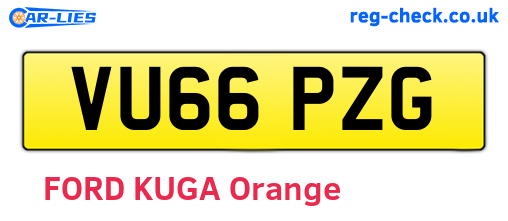 VU66PZG are the vehicle registration plates.