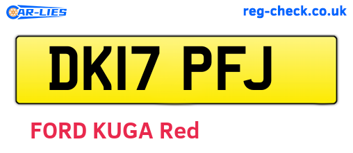 DK17PFJ are the vehicle registration plates.
