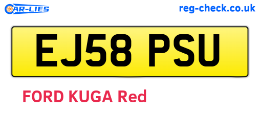 EJ58PSU are the vehicle registration plates.