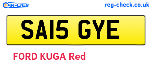 SA15GYE are the vehicle registration plates.