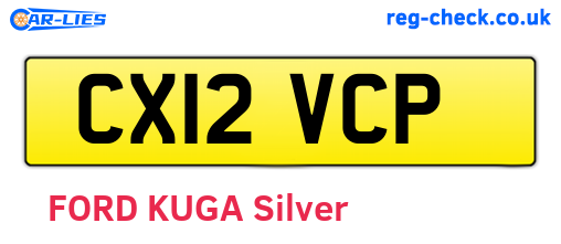 CX12VCP are the vehicle registration plates.