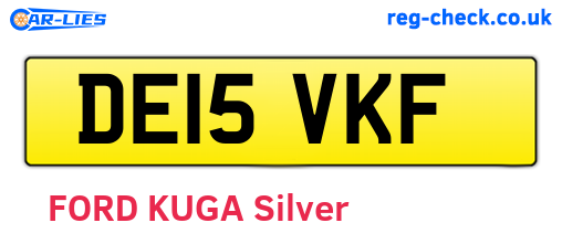 DE15VKF are the vehicle registration plates.