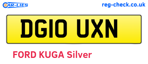 DG10UXN are the vehicle registration plates.