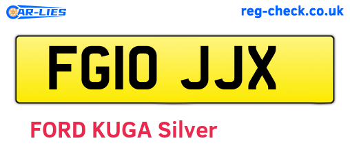 FG10JJX are the vehicle registration plates.