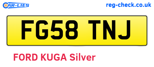 FG58TNJ are the vehicle registration plates.