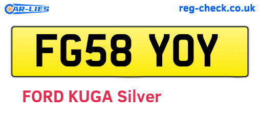 FG58YOY are the vehicle registration plates.