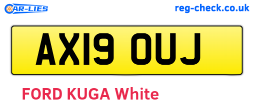 AX19OUJ are the vehicle registration plates.