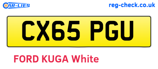 CX65PGU are the vehicle registration plates.