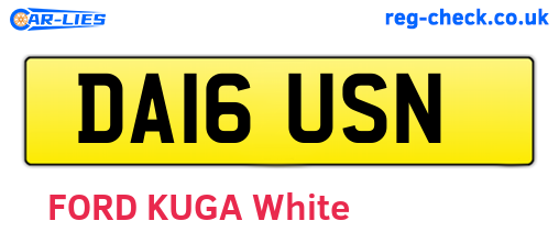 DA16USN are the vehicle registration plates.