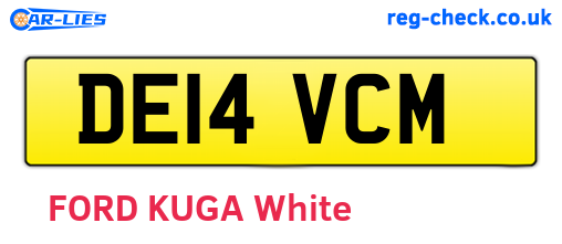 DE14VCM are the vehicle registration plates.